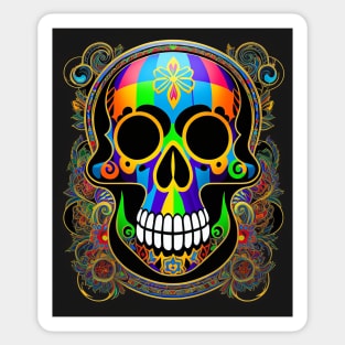 Skull colorful mandala art number 41 Sticker